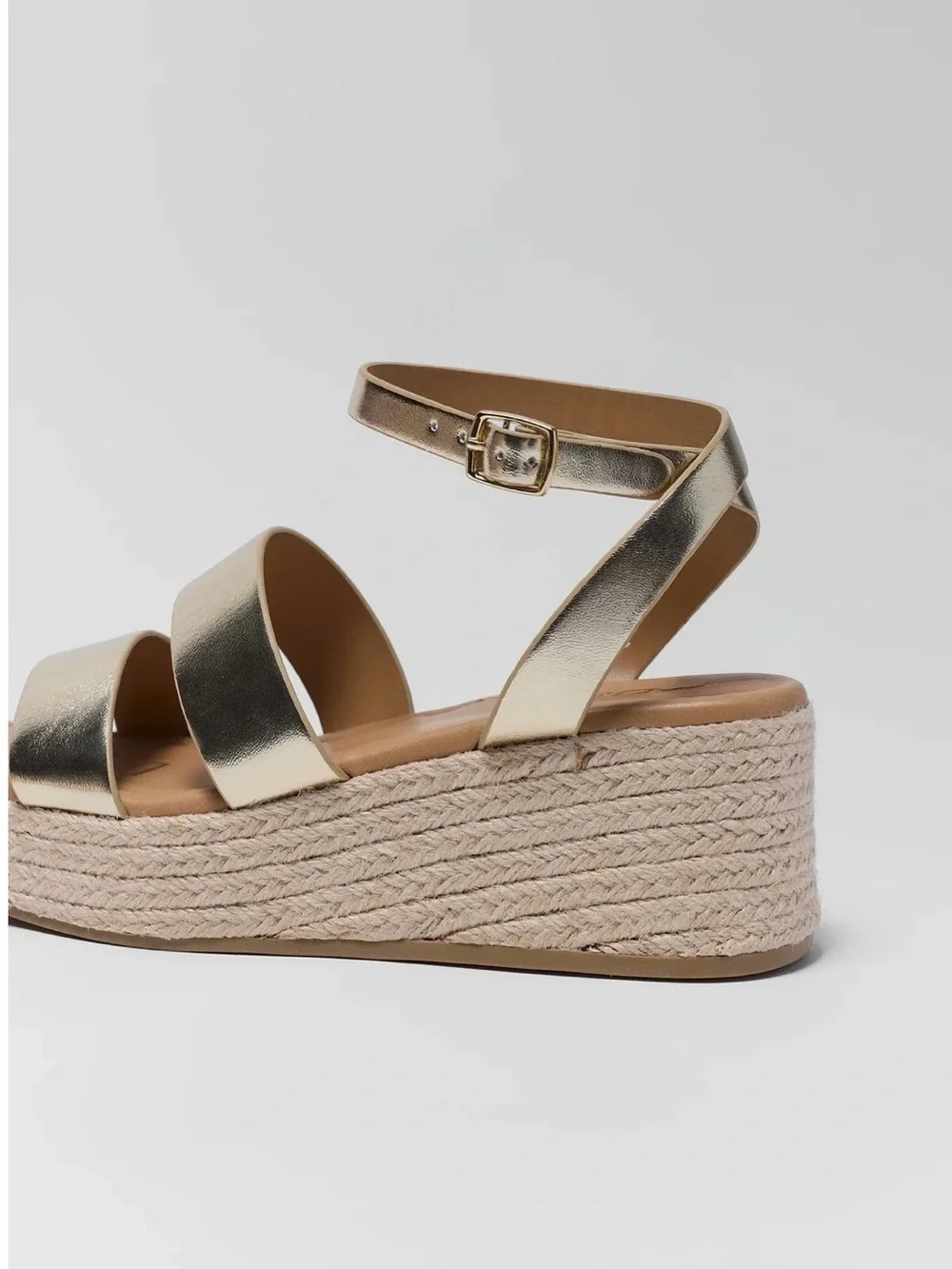 Gold Metallic Wedge Sandals -